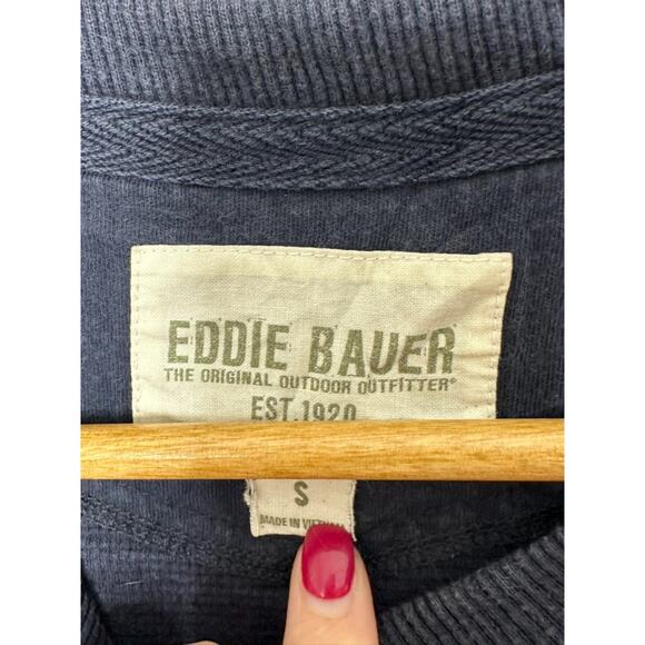 Eddie Bauer Navy Blue Long Sleeve Crewneck Thermal Waffle Shirt Men's Small - Picture 4 of 5